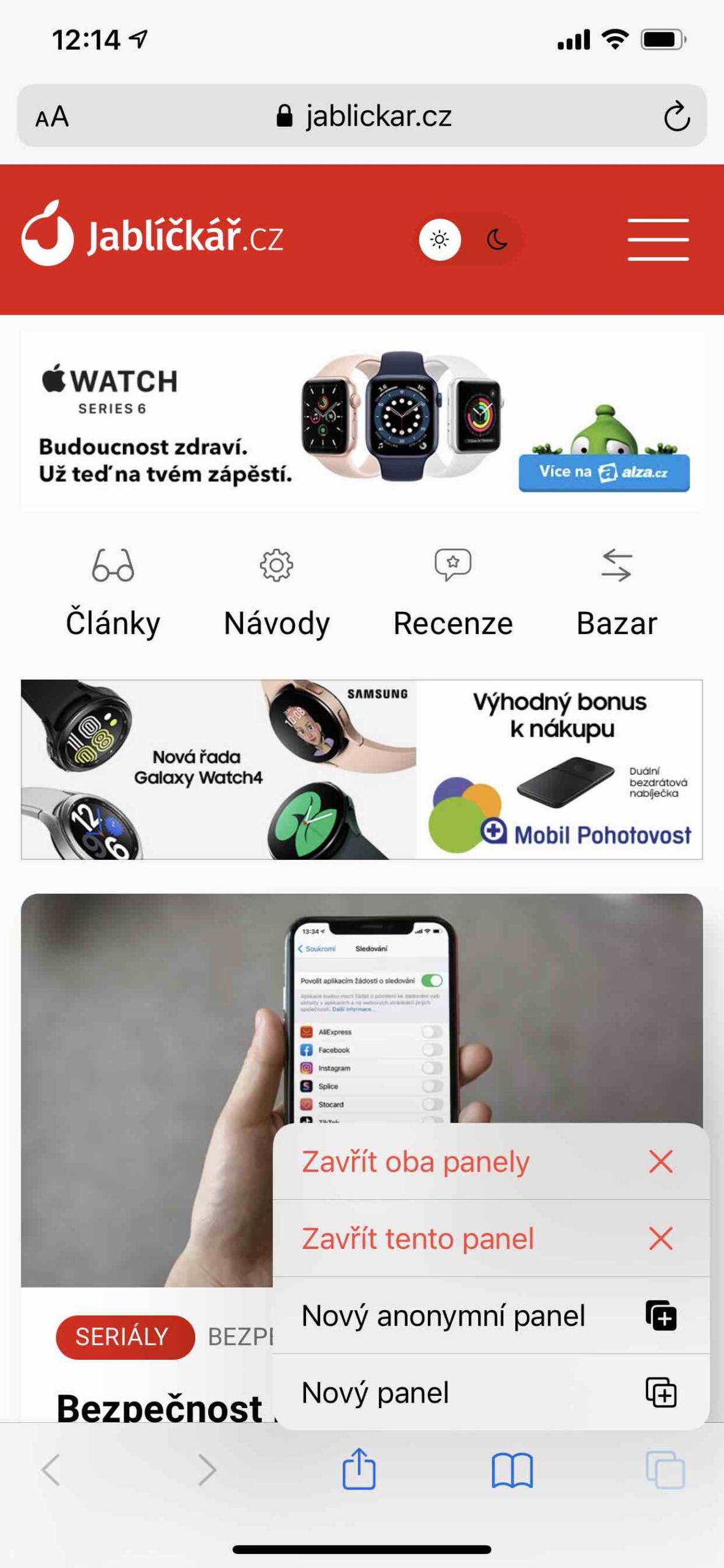 Anonymní procházení webu v Safari
