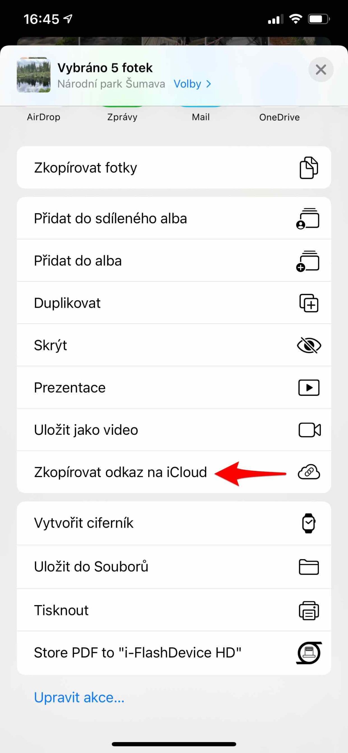 Sdílení fotek a videí na iPhonu 11