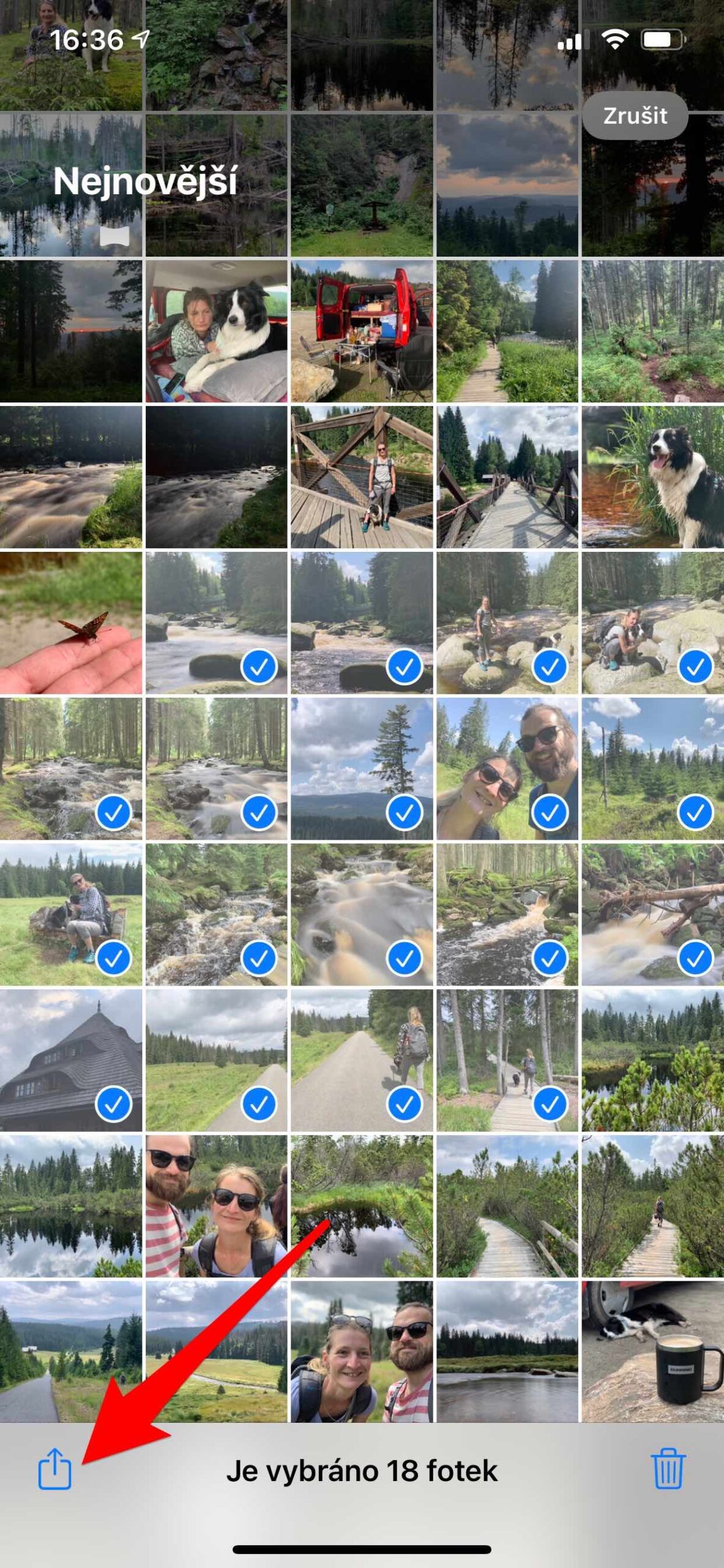 Sdílení fotek a videí na iPhonu