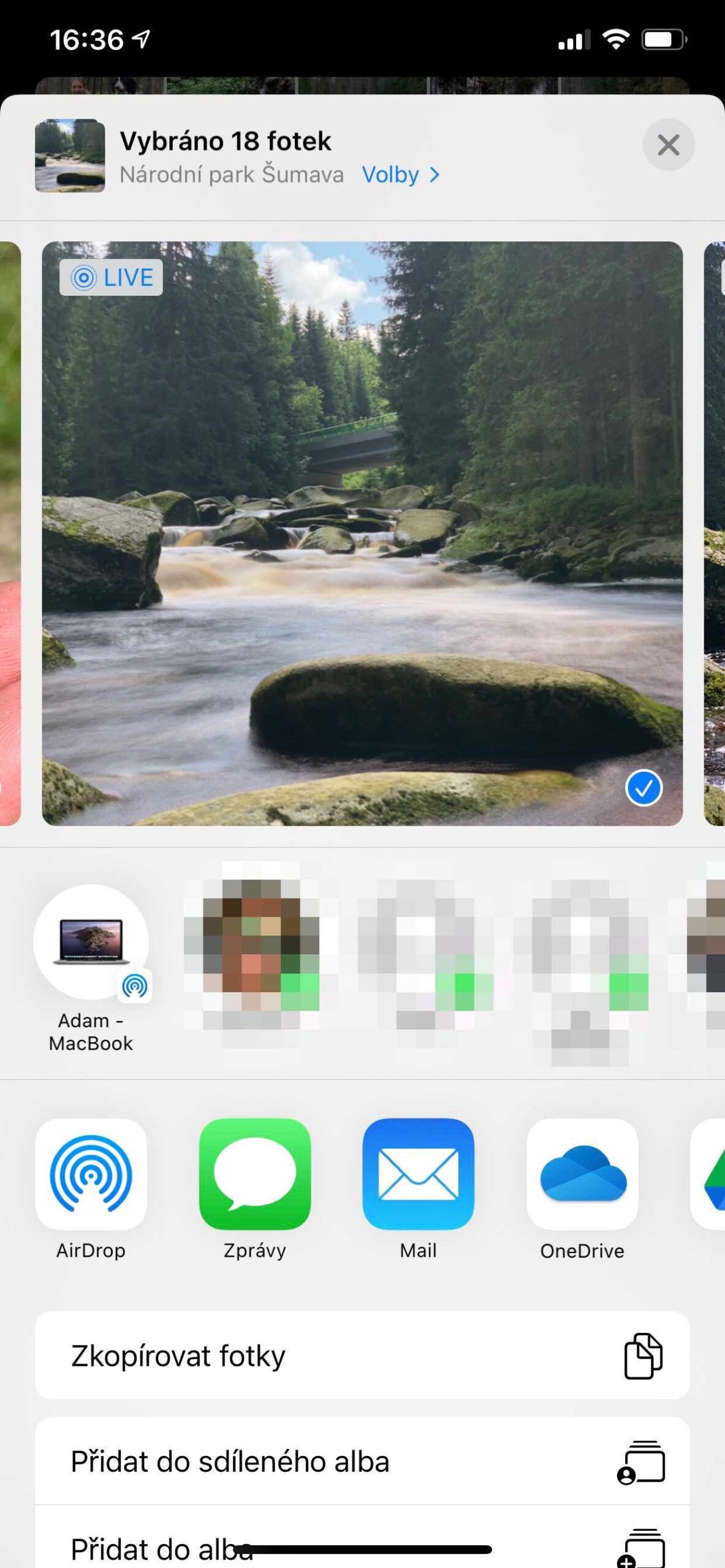Sdílení fotek a videí na iPhonu 7