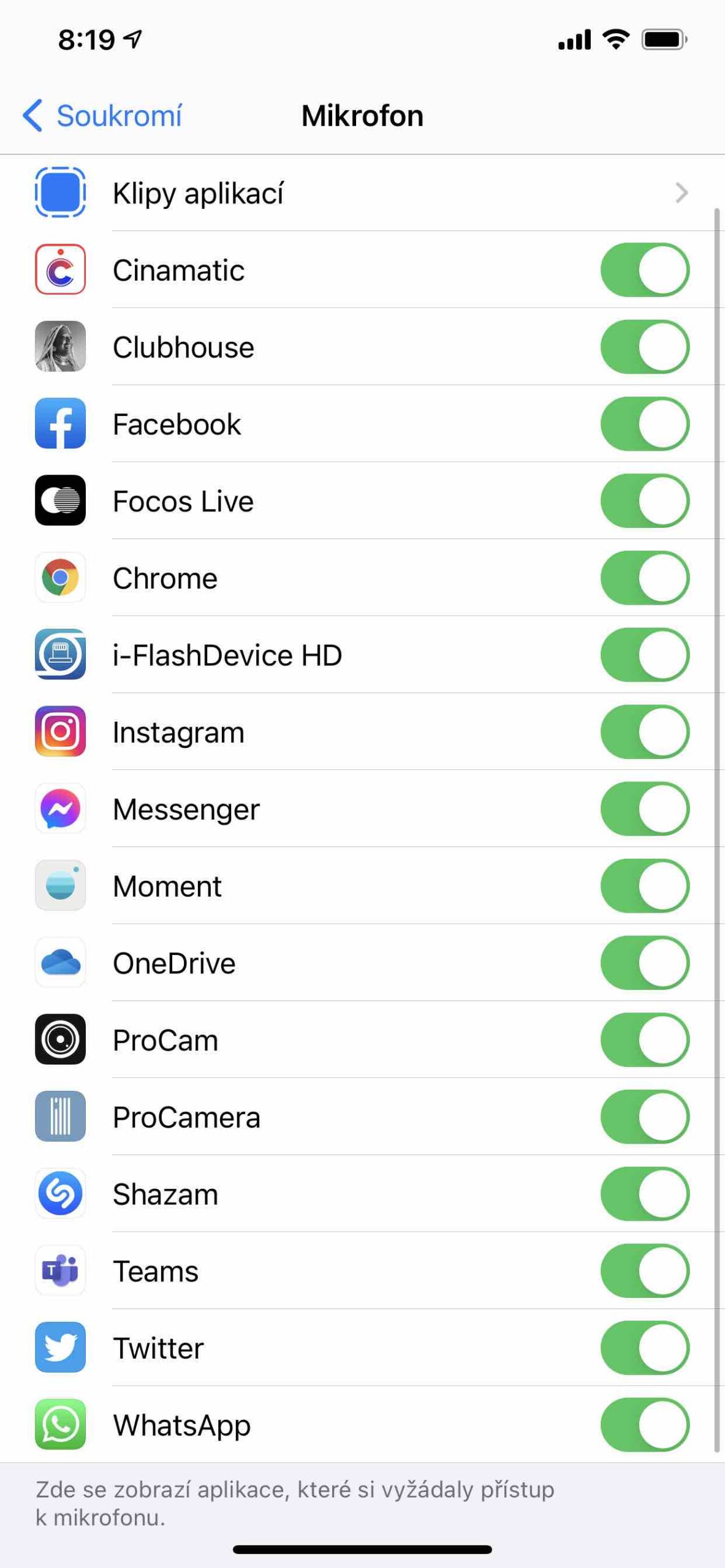 Přístup aplikací k informacím o vás
