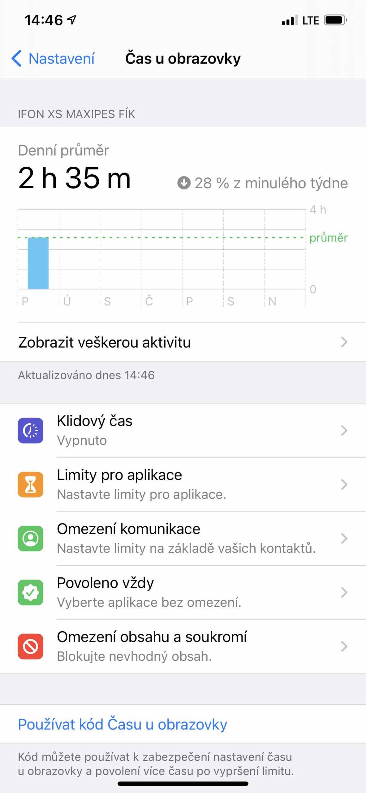 iOS Nastavení