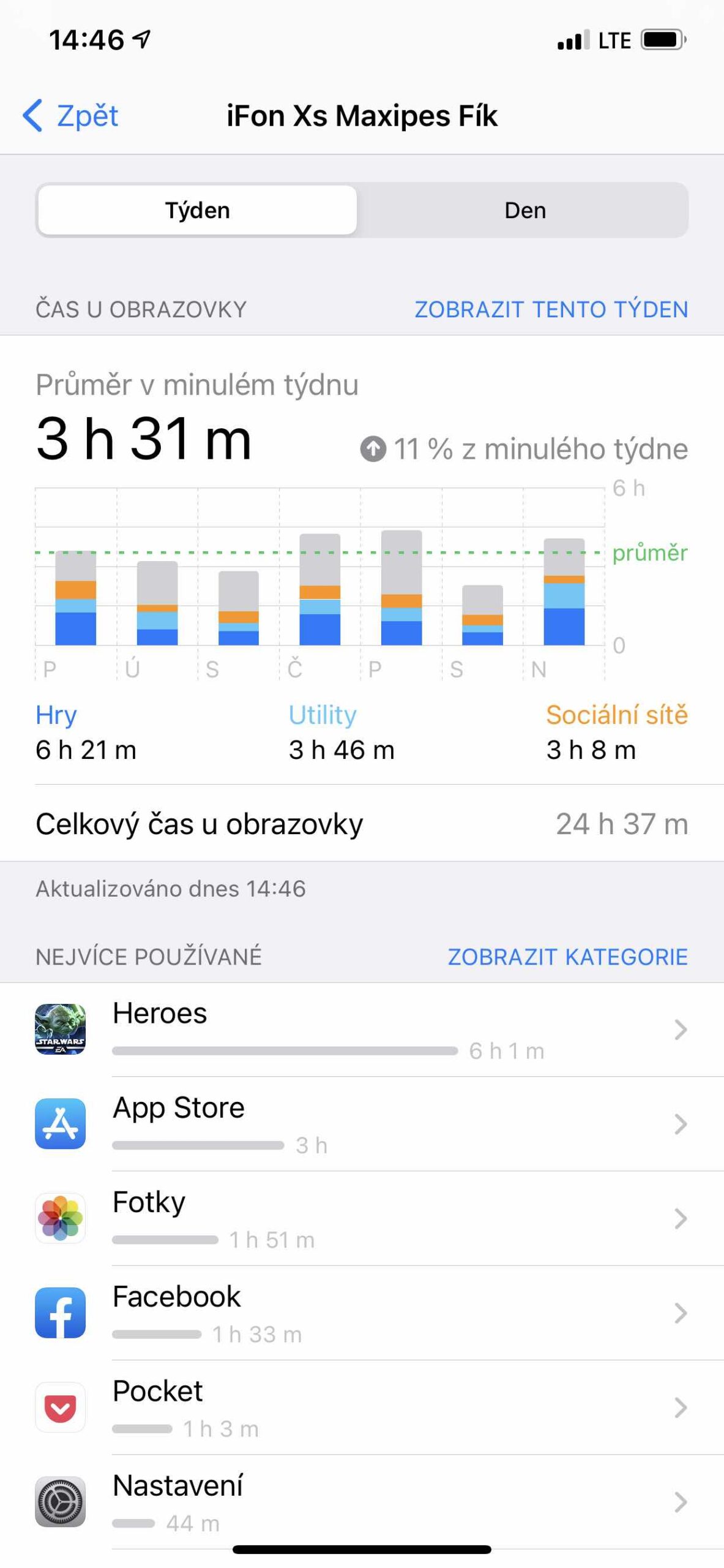 iOS Nastavení