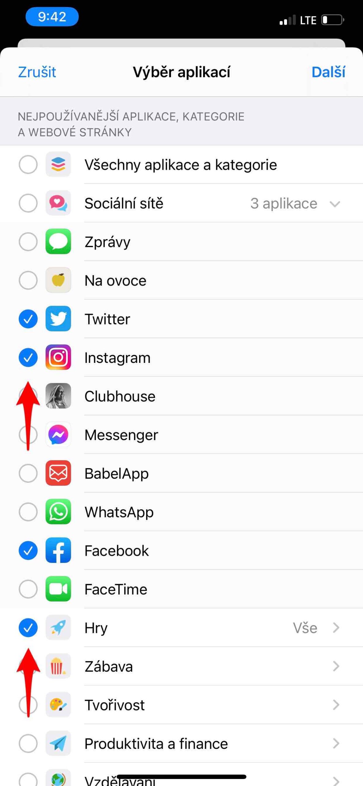 Limity pro aplikace 6 Čas u obrazovky