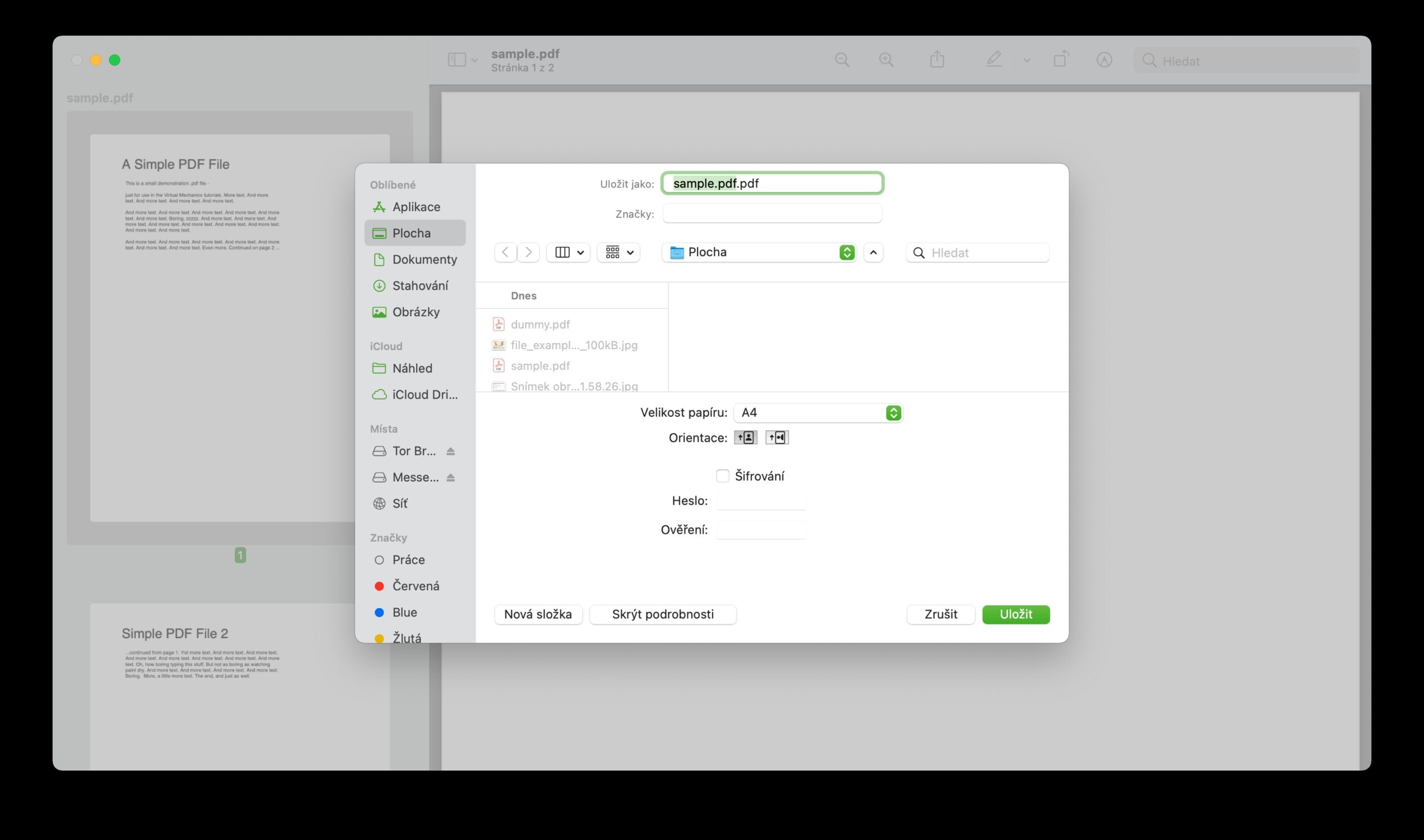 Nahled zaheslovani souboru