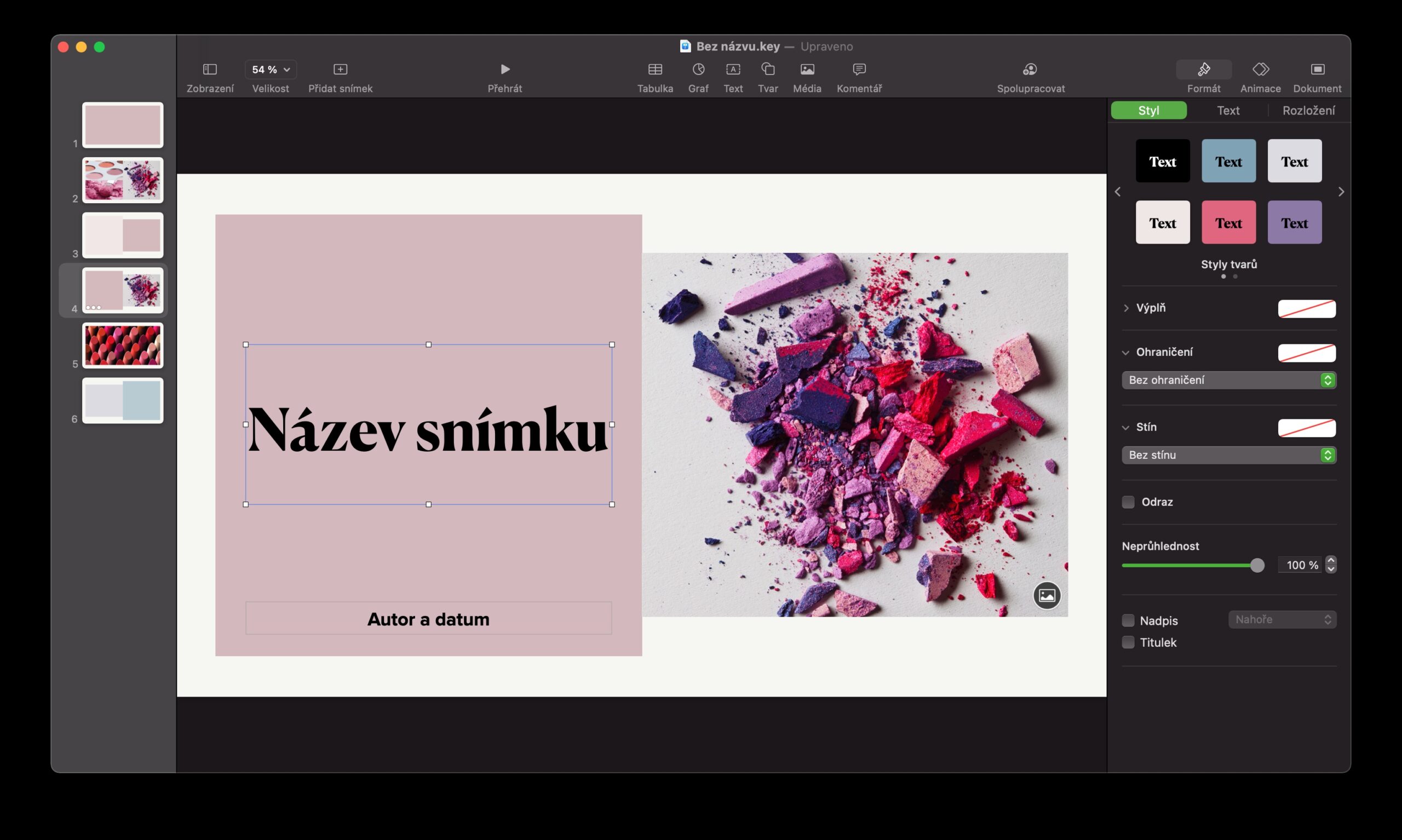 Mac Keynote aktualizovat