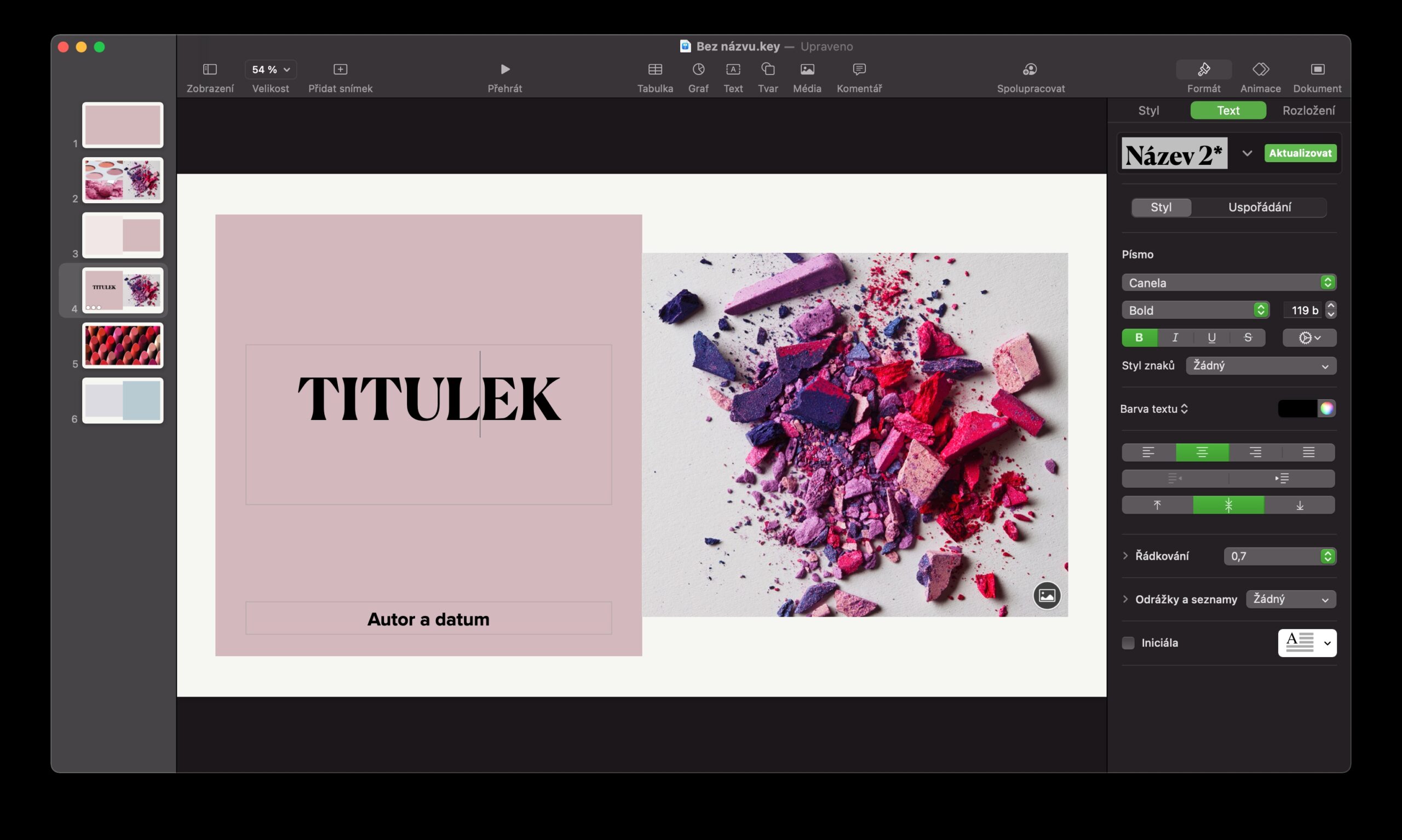 Mac Keynote aktualizovat