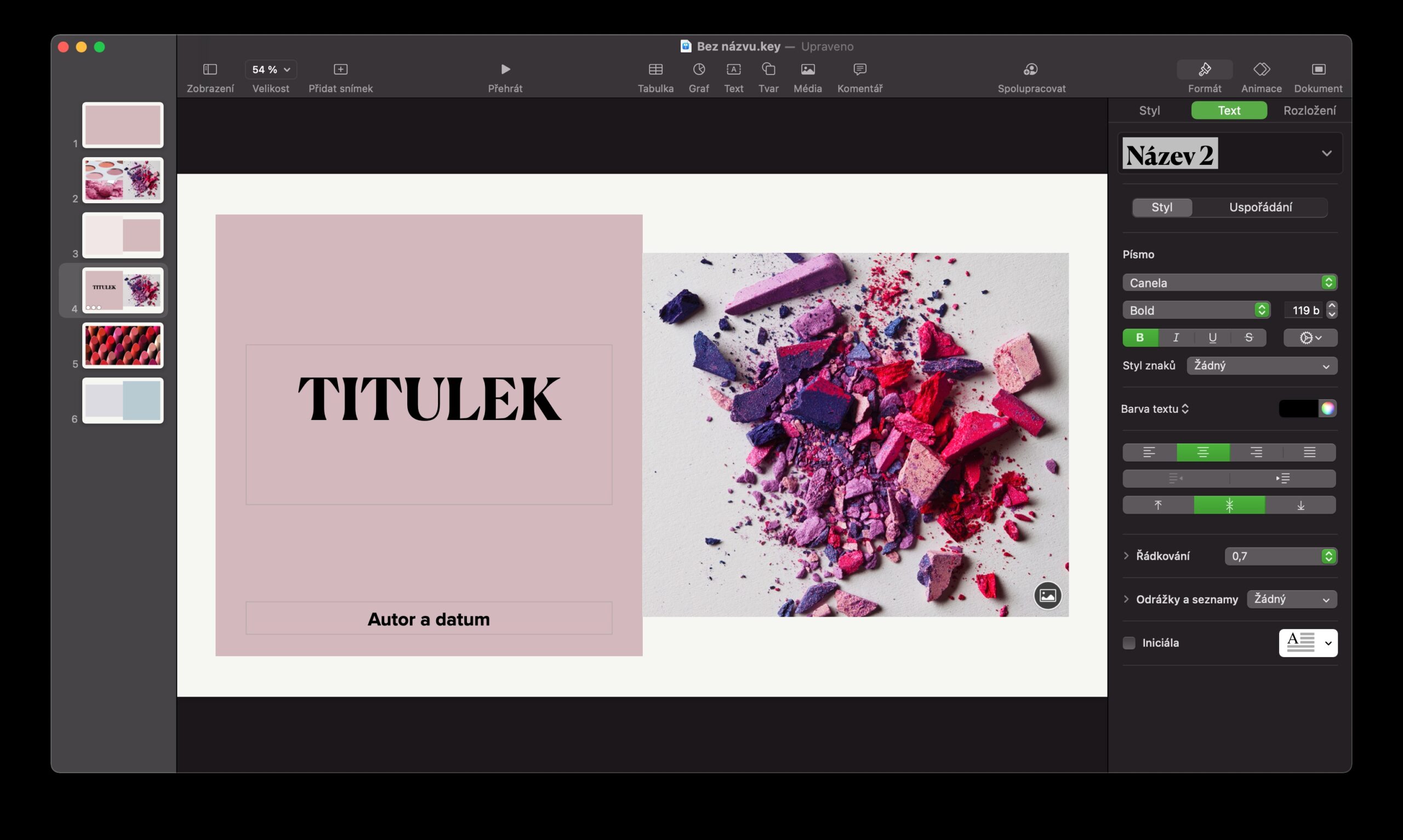 Mac Keynote aktualizovat