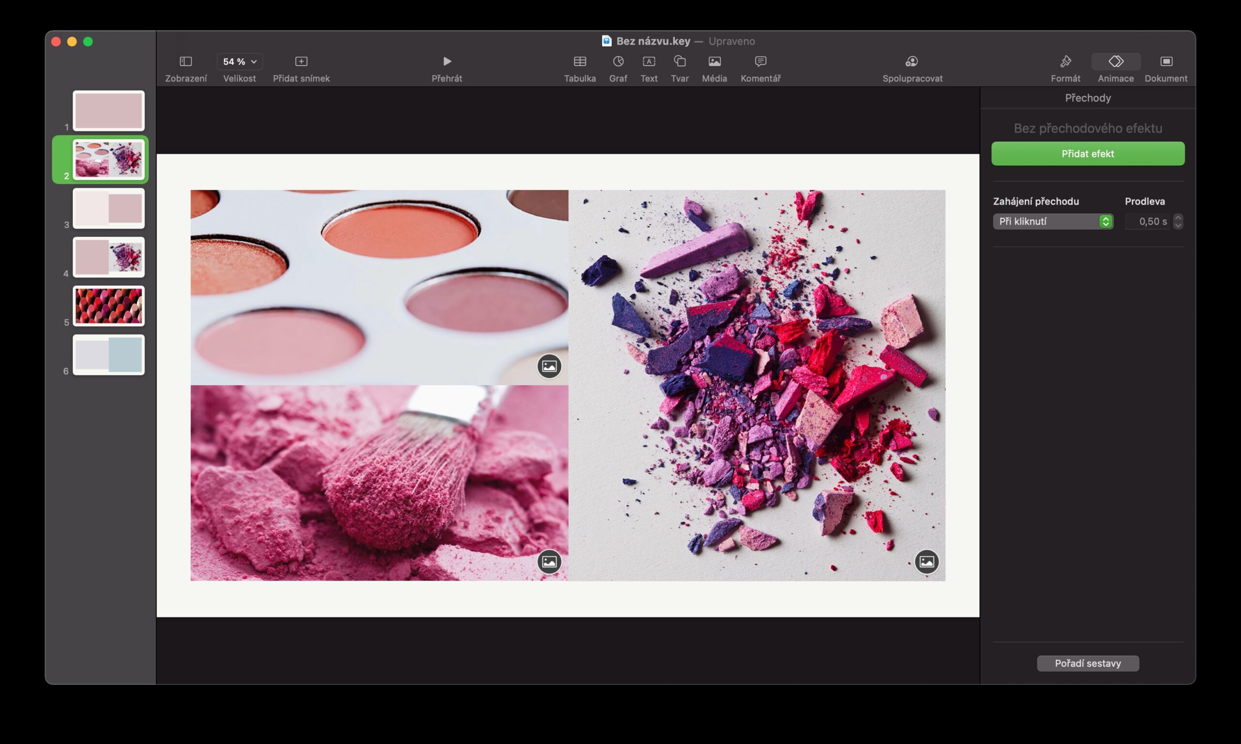 Mac Keynote animace objetku