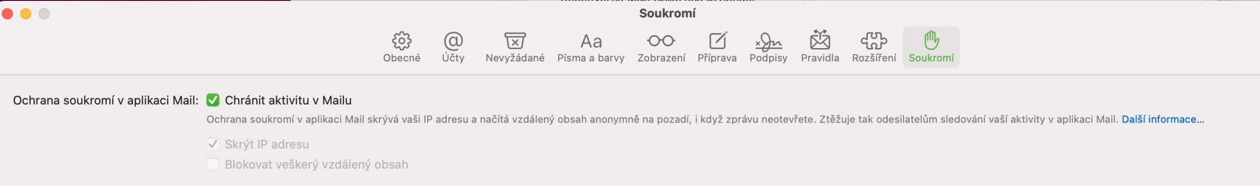 Mail chranit aktivitu 2 Mail chranit aktivitu