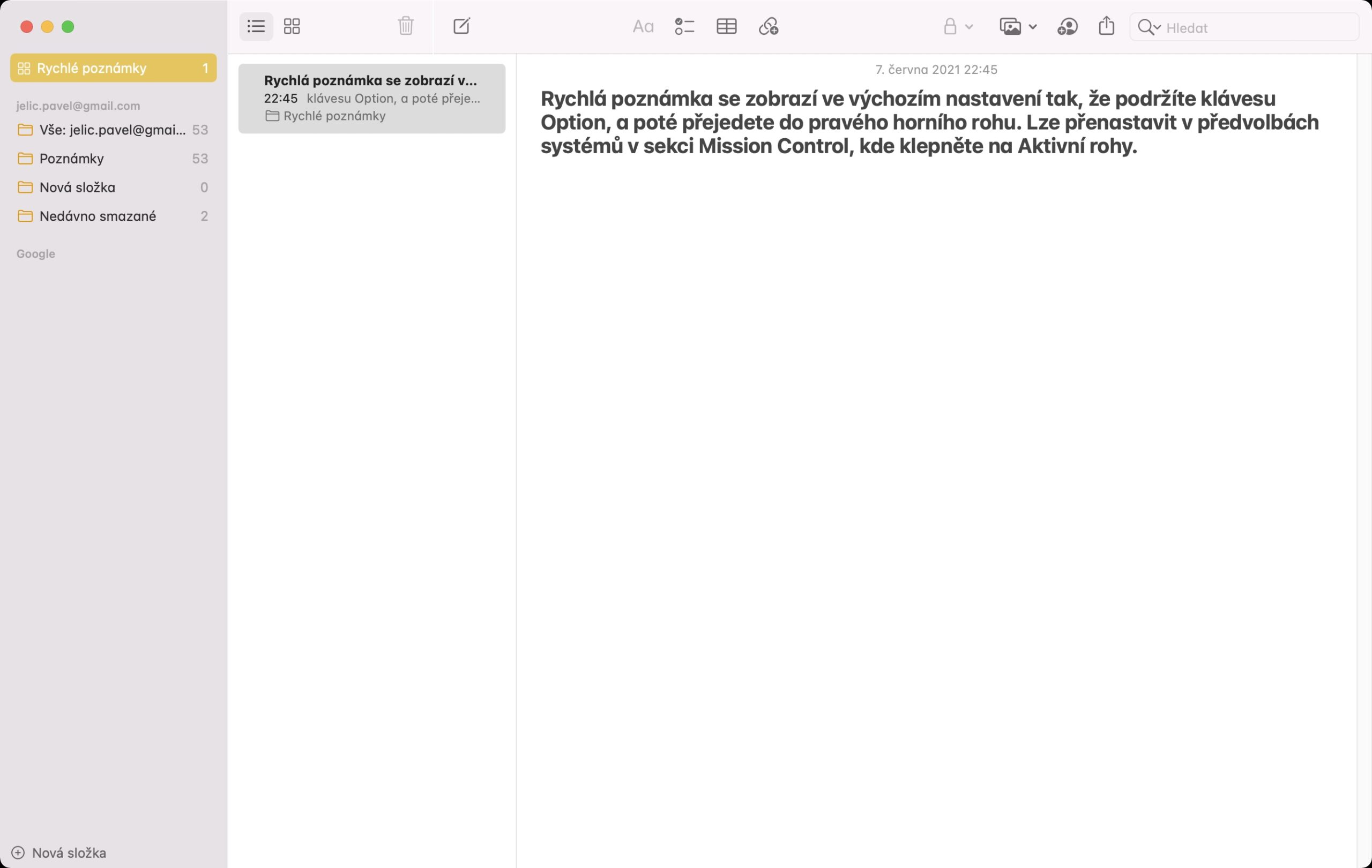 safari rychlé poznámky