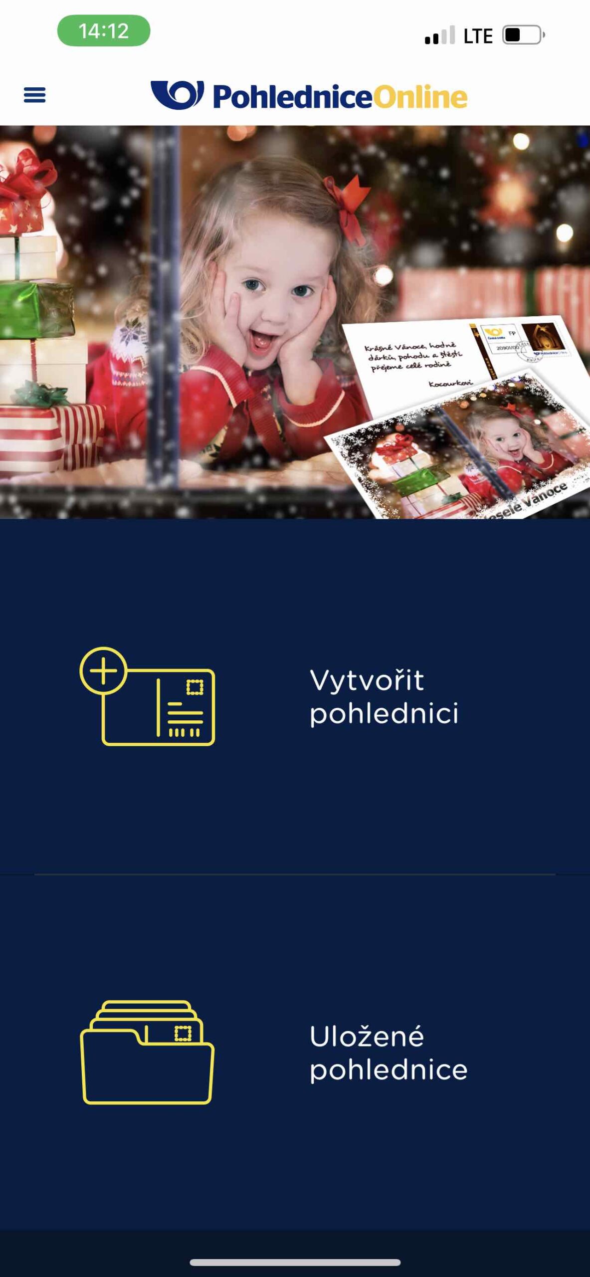 Jak poslat vánoční pohled přes iPhone