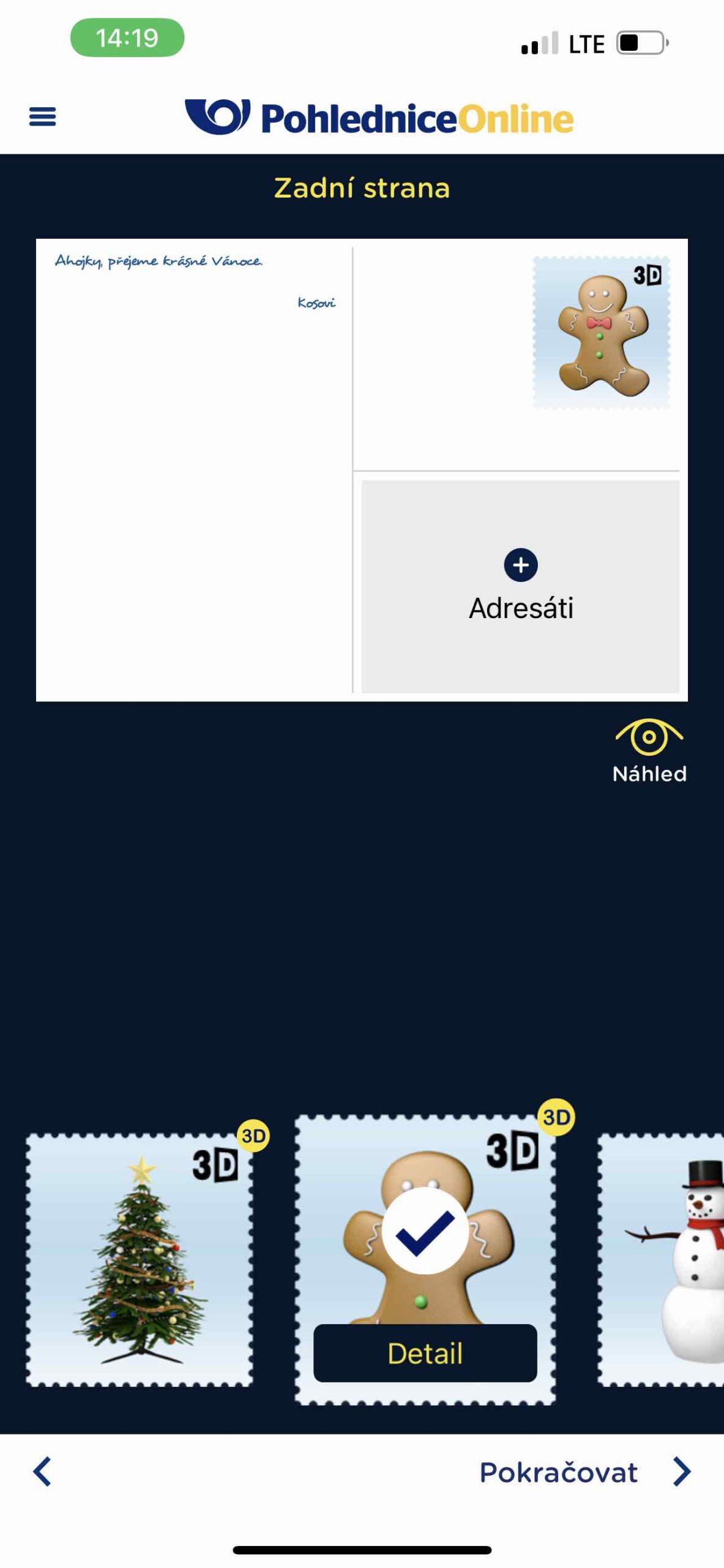 Jak poslat vánoční pohled přes iPhone