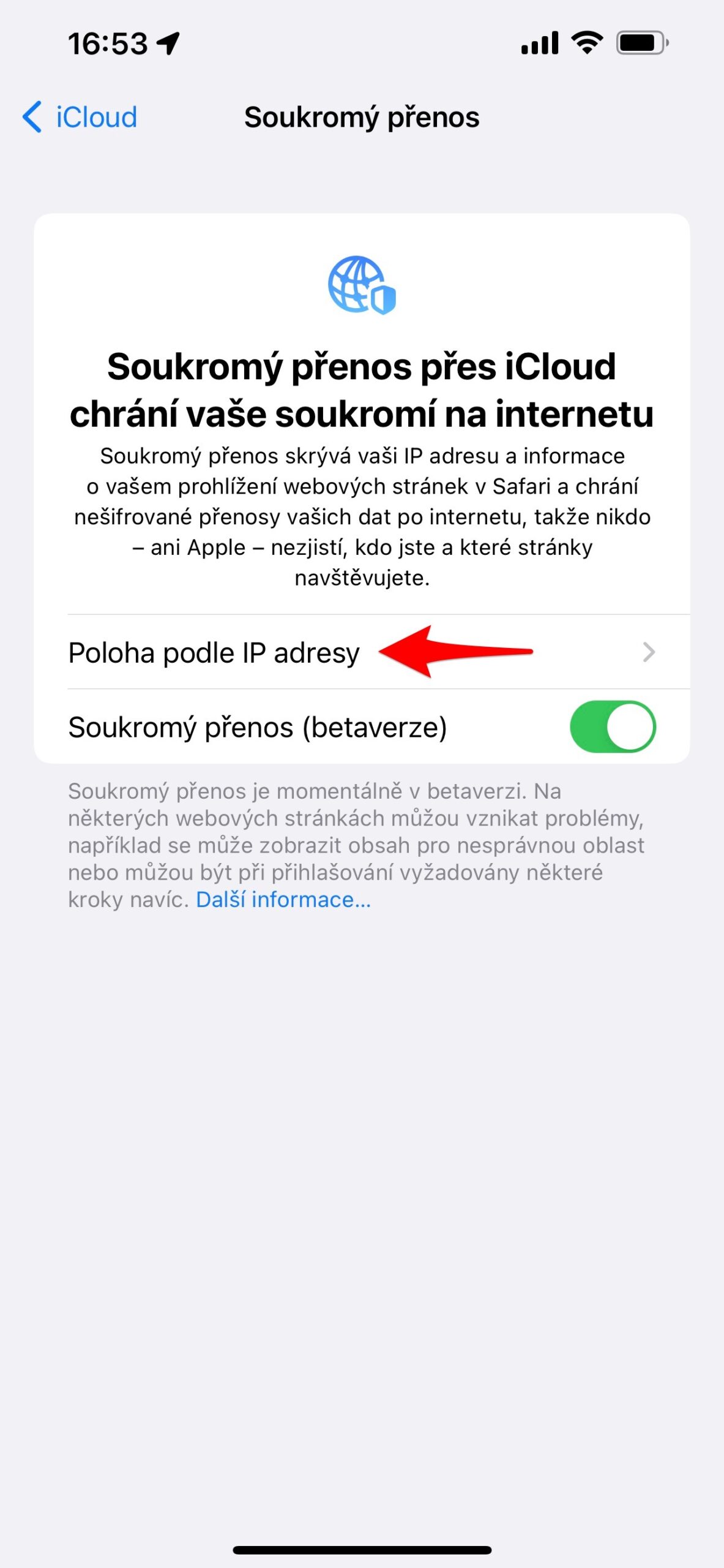 Private relay 8 Soukromý přenos