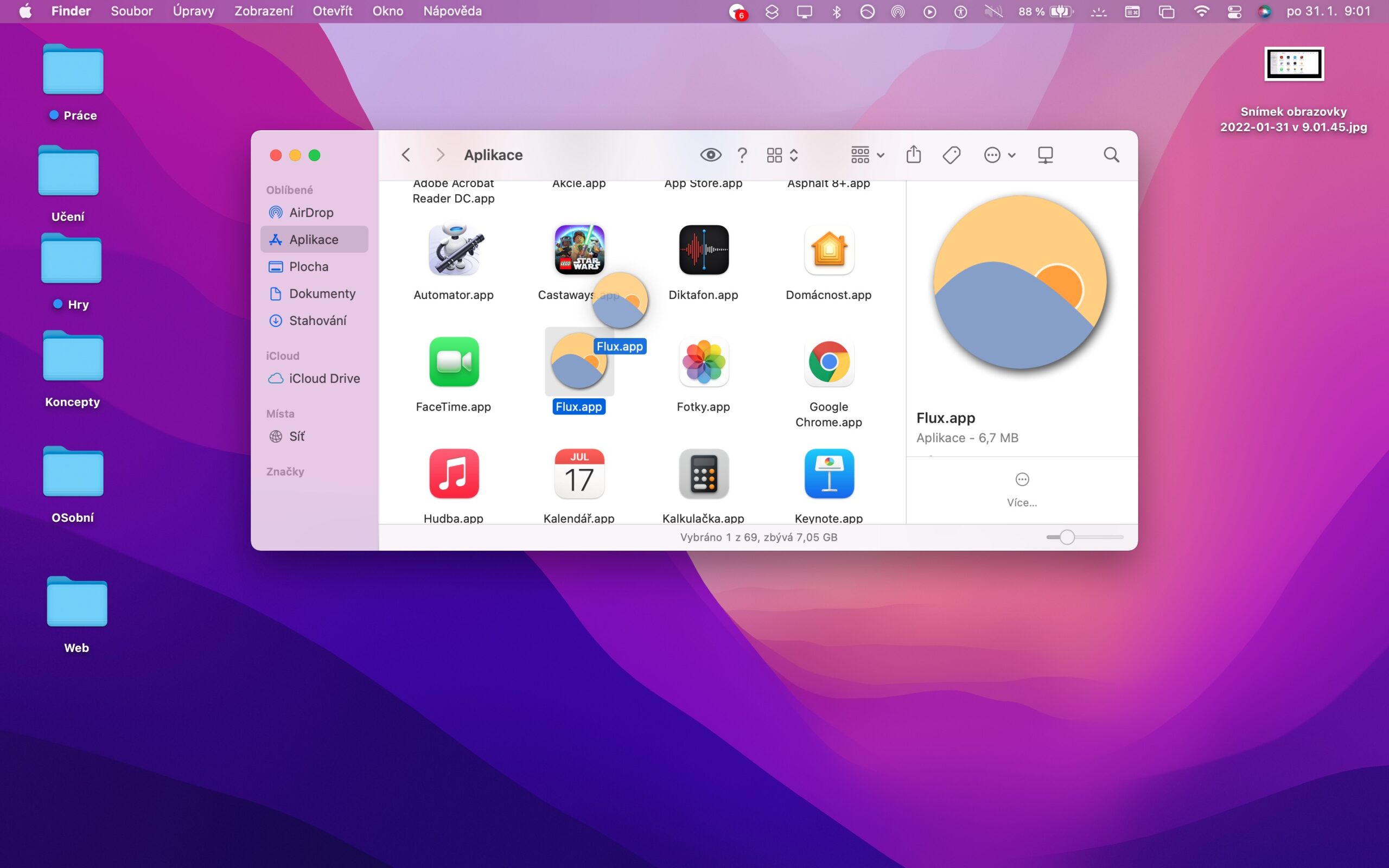 Finder pripnuti aplikace horni lista 2 Finder pripnuti aplikace horni lista