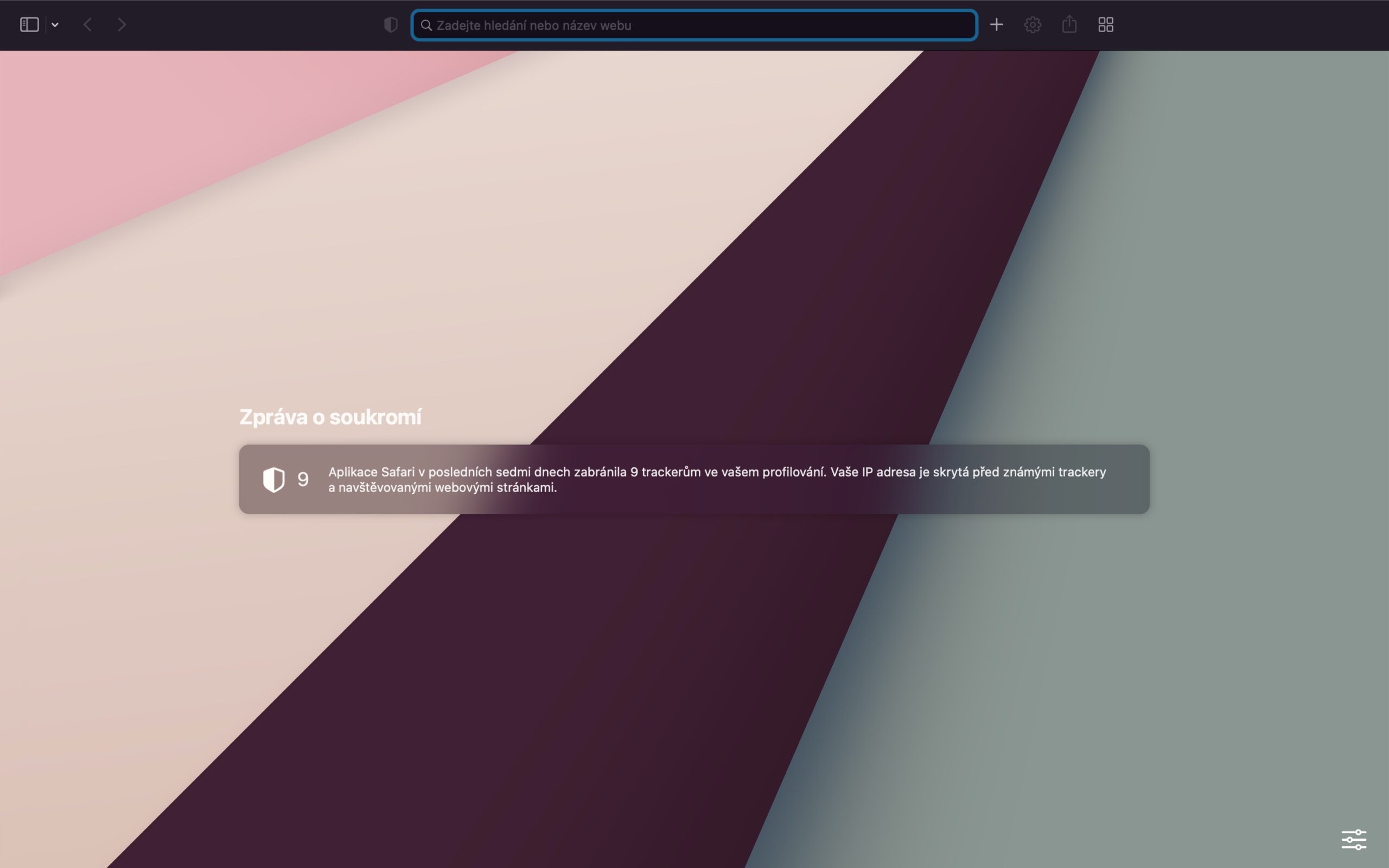 Safari macOS prizpusobeni karty