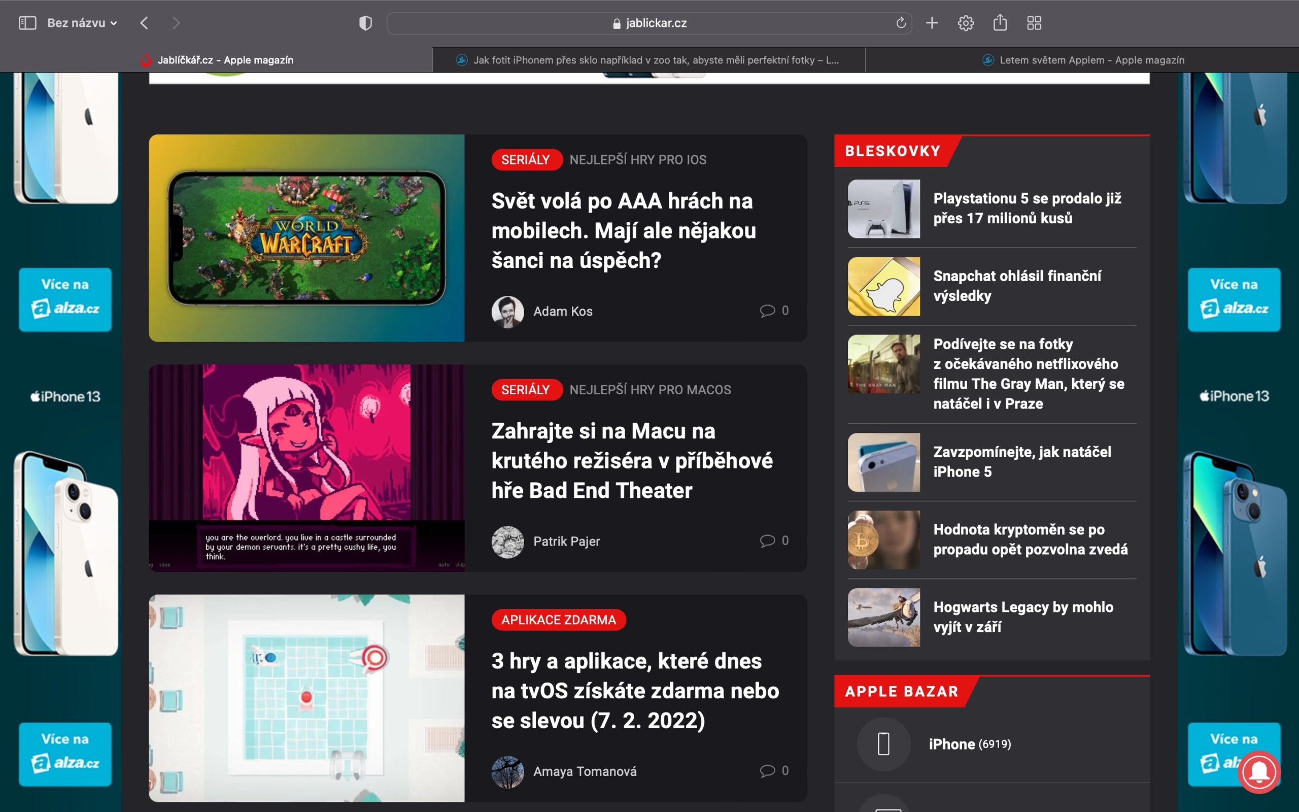 Safari macOS skupiny panelu