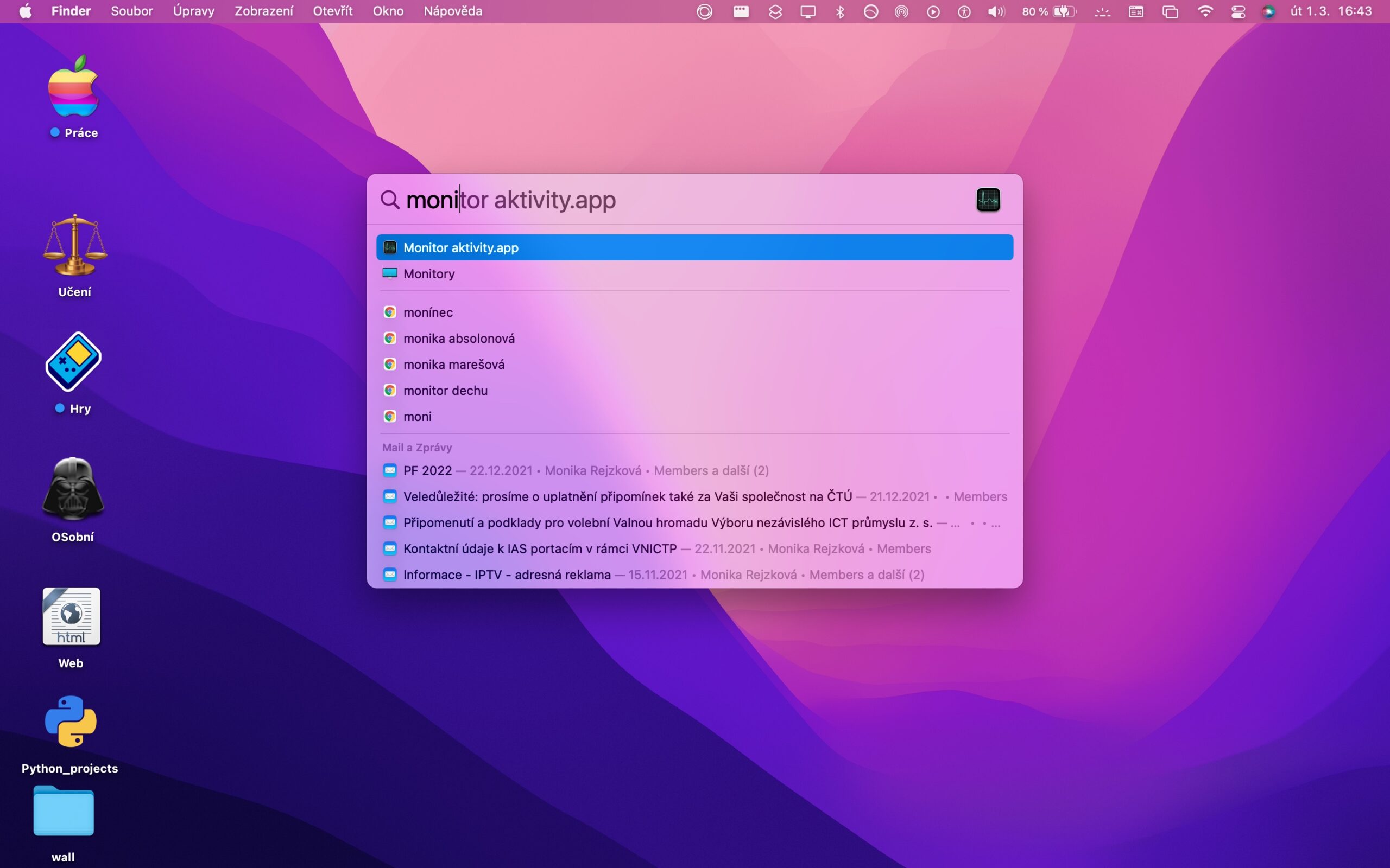 Mac monitor aktivity spotreba