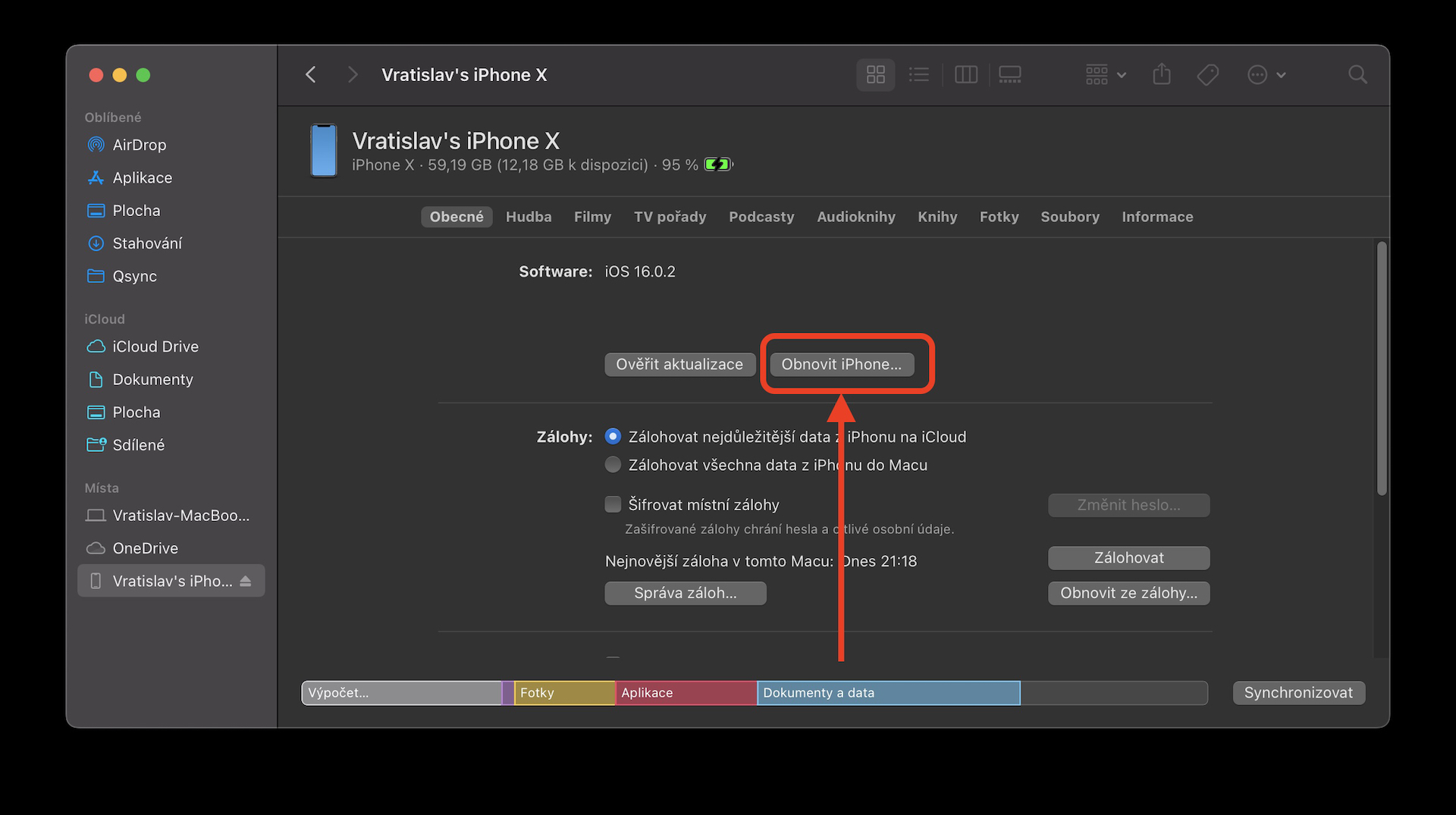 obnovit iphone finder Obnovit iPhone