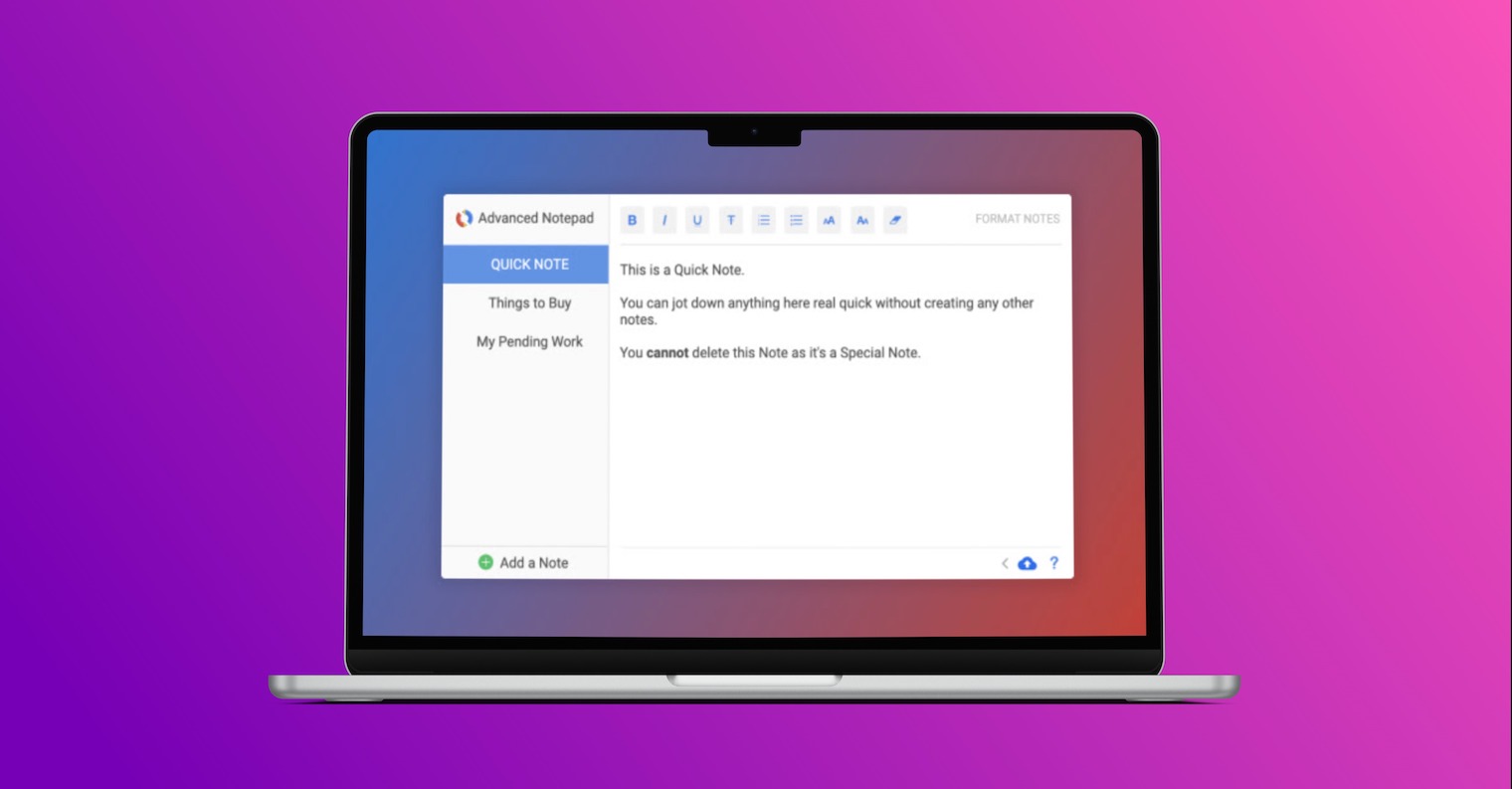 Advanced Notepad MacBook fb