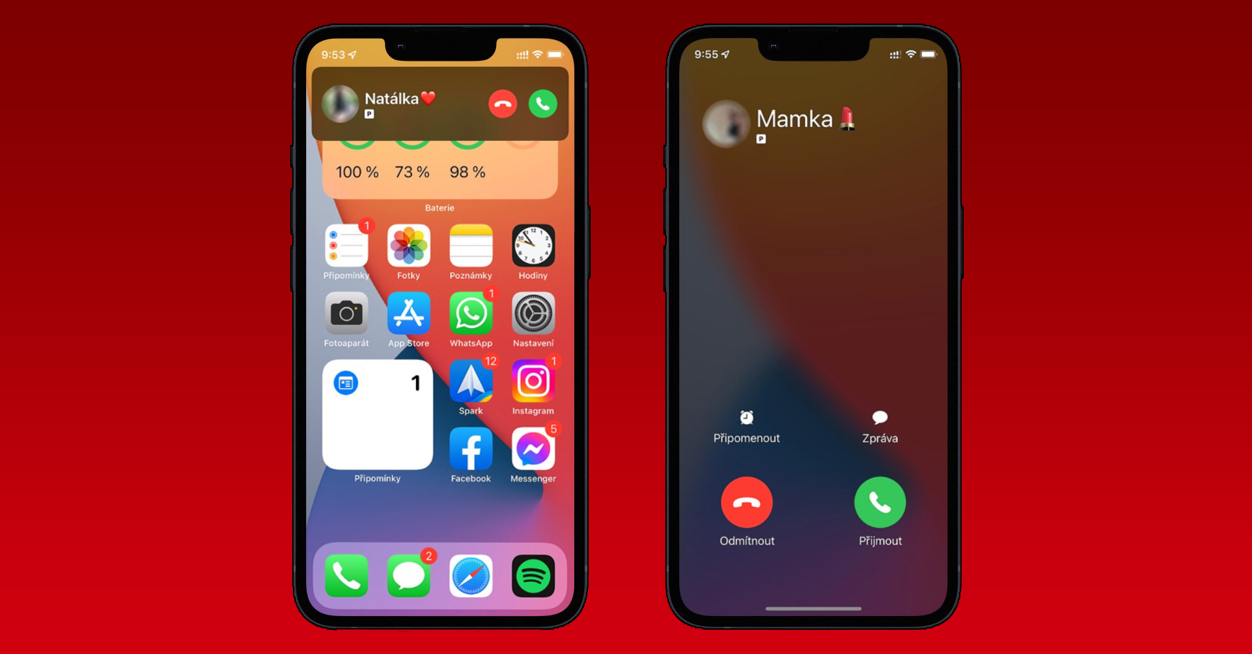 prichozi hovor zobrazeni ios iphone jab fb