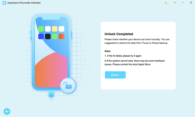 joyoshare ipasscode unlocker completed joyoshare ipasscode unlocker
