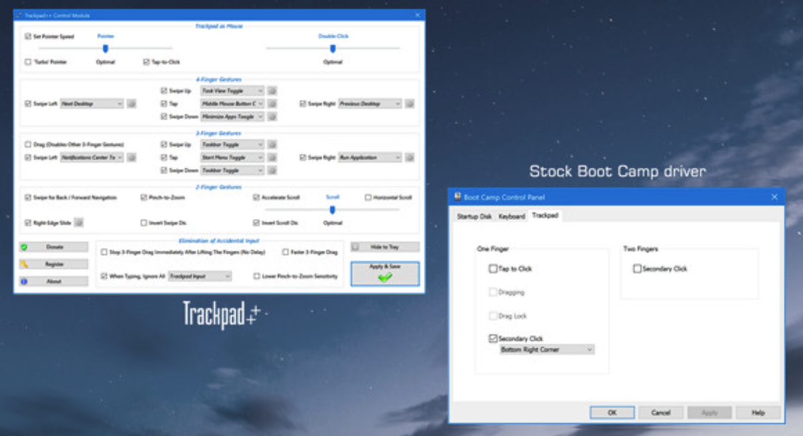 Bootcamp drivers. Trackpad++ как настроить. Bootcamp FS Driver. Trackpad++