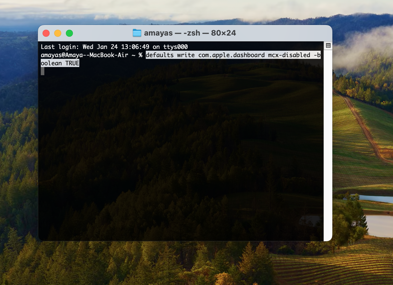 Mac Terminal deaktivace Dashboard Mac Terminal deaktivace Dashboard