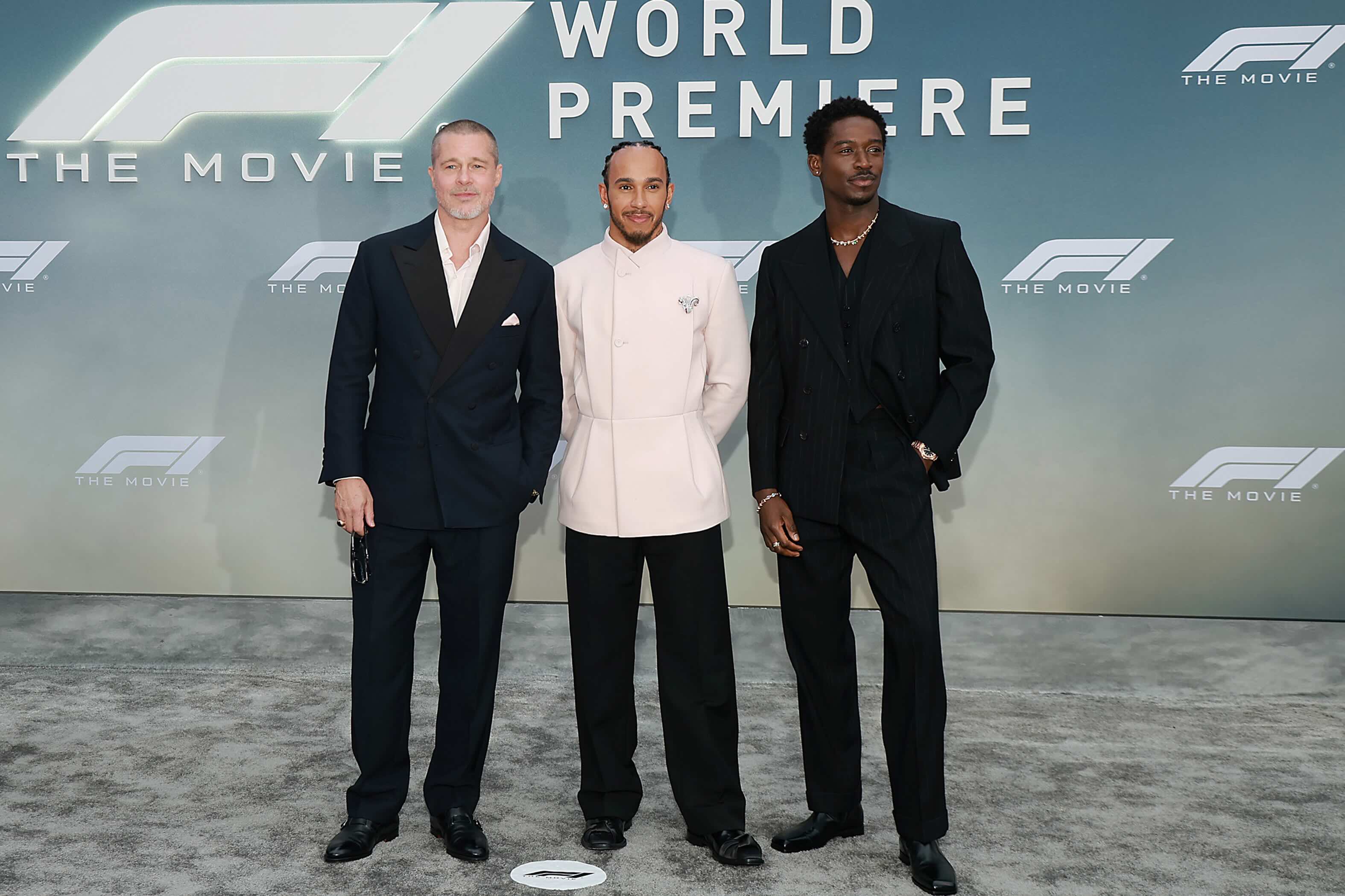 Brad Pitt, Lewis Hamilton and Damson Idris