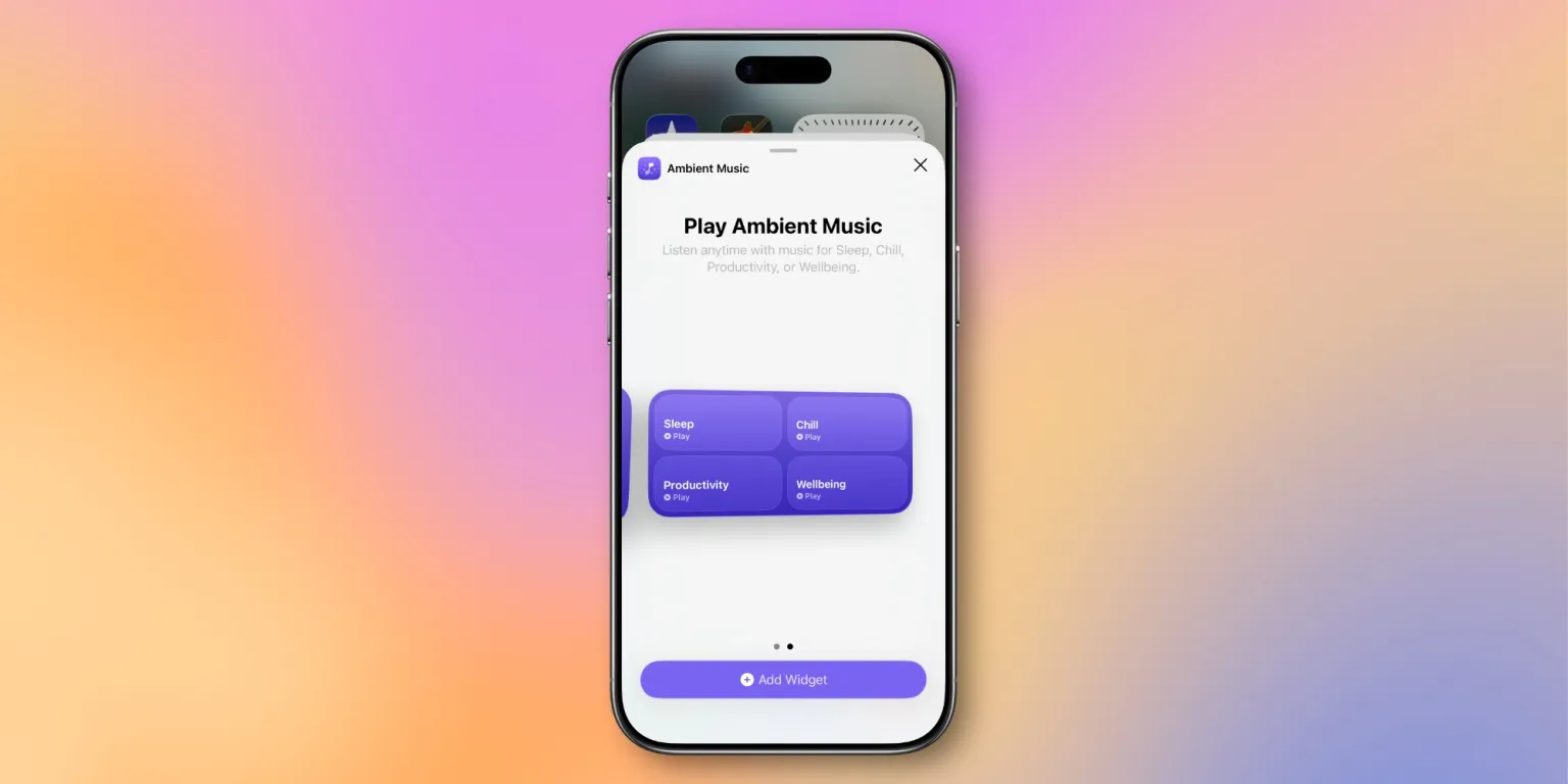 ambient music widget ios 26 4